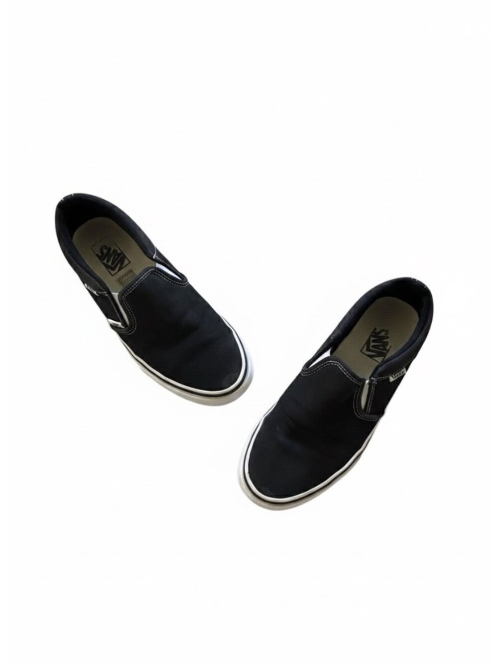 Vans Mens Classic Canvas Slip-On Sneakers Black Size 8 Minimalist Classic Beach